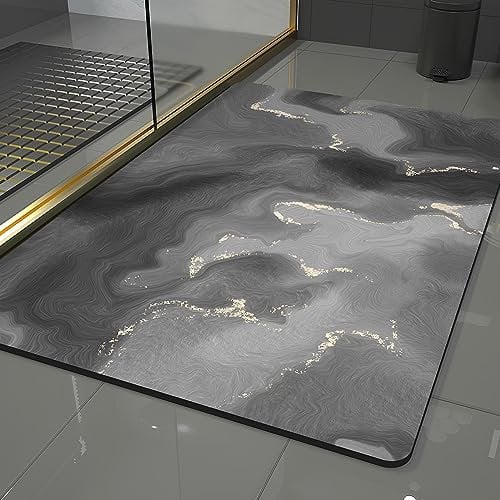 Pinkrin Diatomite Stone Bath Mat - Weiche und Bequeme, extrem saugfähige Badematte Stein, perfekte Anti-Rutsch Kieselgur Badematte, passend für Verschiedene Wohnstile
