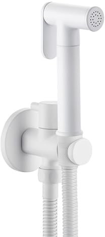 Rociador De Bidé De Mano Kit Grifo De Bidet Para Wc Kit De Rociador De Mano Para Inodoro Monomando Todo De Cobre Multifunción,Blanco,manguera De 1,2 M