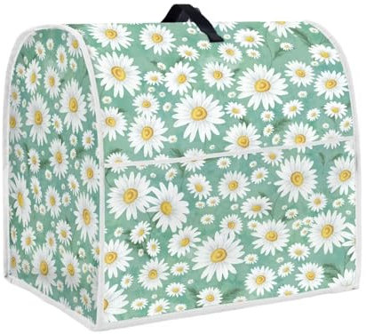 HOWILATH Green Daisy Stand Mixer Cover Compatible with 4.5-5 Quart Food Mixer, Dust Protective Cover Suitable for Kitchen Small Appliances, Easy Cleaning-S