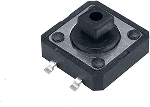 Schalter Mikroschalter 12 * 12 * 7,3 Vierkantkopf 4-polig 12 V 0,5 A Drucktastenschalter Taktiler Takt Direkter Plug-in-Mikrounterbrecher mit Selbstrückstellung industrieller Schalter