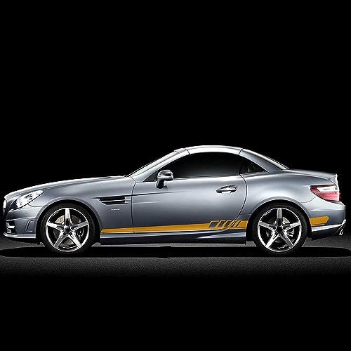 Karosserie Kofferraum Dekoration Aufkleber Taille Linien Aufkleber Tür Seitendekor Aufkleber für Mercedes Benz SLK Class R170 R171 R172 SLK55 AMG SLK200 250,D-Yellow