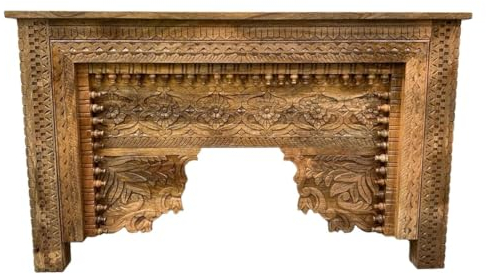 Oriental Galerie Konsolentisch Kiron Indische Kommode Sideboard aus Mangoholz mit Schnitzerei Konsole Natur 150cm