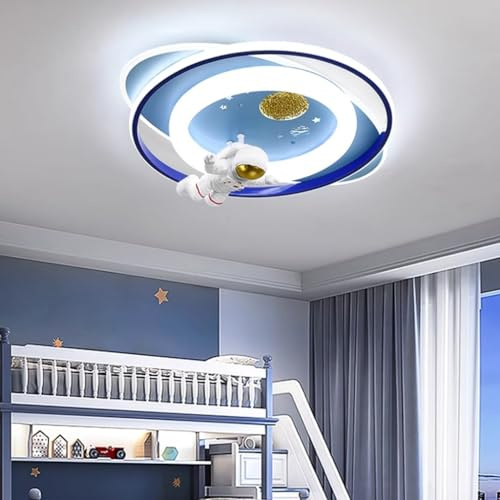 Harpochten LED Deckenlampen Jungen Mädchen Schlafzimmer Deckenlampen Astronaut Kinderlampe Dimmbar Mit Fernbedienung Kronleuchter Jungen Kinderzimmerlampe Innen Dekoration Mädchenzimmer Deckenbeleucht