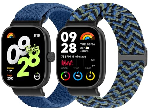 TumCez Geflochtene Armband Kompatibel mit Xiaomi Redmi Watch 5/Redmi Watch 4/Xiaomi Smart Band 9 Pro/Smart Band 8 Pro Armband Ersatzarmband für Herren Damen