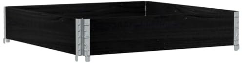 vidaXL Fioriera da Giardino Nera 100x100 cm in Legno Massello di Pino, fioriera, fioriera da Patio, fioriera per pomodori, fioriera da Esterno