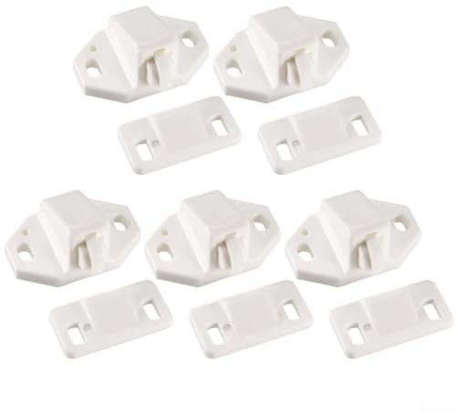 CWOQOCW 5 chiusure a rullo per ante di armadietti, mobili e armadi, con rullo in ABS, colore bianco, per mobili da cucina
