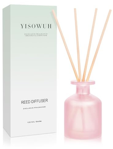 YISOWUH Raumduft-Rattanstäbchen-Diffuser – Ebenholzrose 100 ml, 1 Packung Aromatherapie Diffusor-Set mit ätherischen Ölen und 8 Stäbchen, langanhaltender Duft für Zuhause, Badezimmer, Schlafzimmer