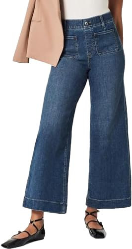 Jean 7/8 pour femme - Taille haute - Coupe droite - Jambe large - Pantalon cargo ample - Pantalon décontracté - Streetwear Y2K - Vintage - Baggy - Avec poches - Jambes larges - Pantalon de loisirs,