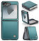 Rerzoiro for Samsung Galaxy Z Flip 6 Case, Premium PU Leather Case Anti Scratch Slim Phone Shockproof Protective Phone Cover for Samsung Galaxy Z Flip6, Blue-Green