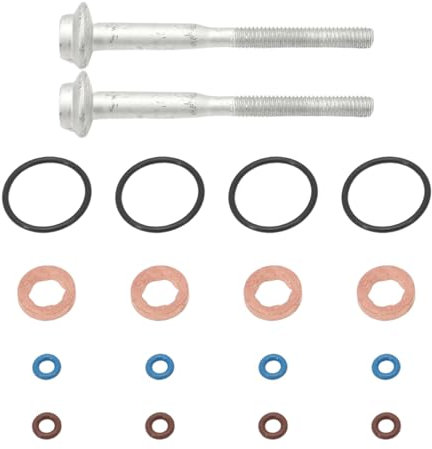 GNXfixt 4 x Dichtungssatz + 2 x Schraubensatz für Injektor Einspritzdüse Schraubensatz Kompatible 1.6 TDI CAYB CAYC CAYA CAYE CAYD CLNA