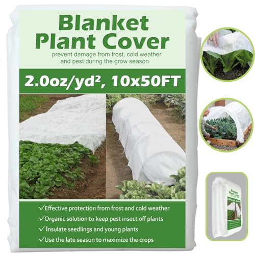 Valibe Pflanzenabdeckungen, Frostschutz, 3 m x 15,2 m, schwimmende Reihenabdeckung, 56,7 g/yd², Gartenstoff, Pflanzenabdeckung für Winterfrost/Sonne, Schädlingsschutz (3 m x 15,2 m)