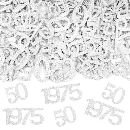 Konfetti 50 Geburtstag Deko,100 Stk Tischdeko Geburtstag Mädchen Junge 1975, 50th Geburtstagdeko,Glitzer Gold Streudeko zum Geburtstagsdeko Tisch(Groß 3.4-5cm)