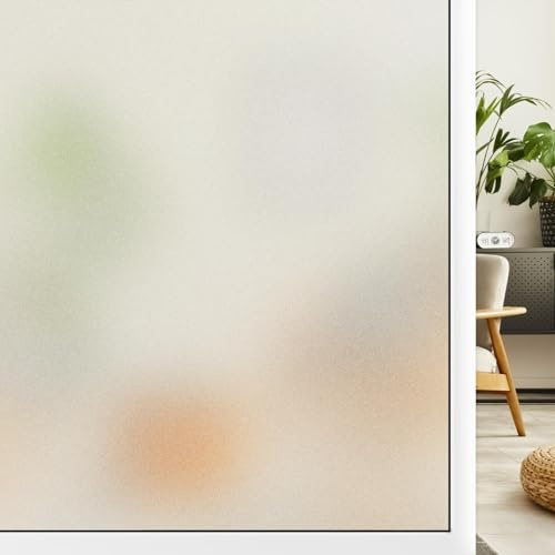 DIFIT Fensterfolie Blickdicht, Sichtschutzfolie Fenster, 90x400cm | Statische Haftung Milchglasfolie, Ohne Kleber, UV-Schutz, Wiederverwendbar, Inkl. Montagezubehör für Zuhause und Büro