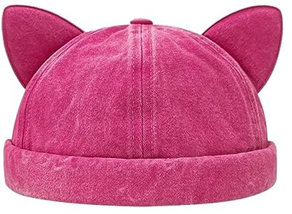 KAKASEA Einfarbige Beanie-Mütze, schönes Ohr-Dekor ohne Krempe, Sommermütze, Uni, h, Einheitsgröße