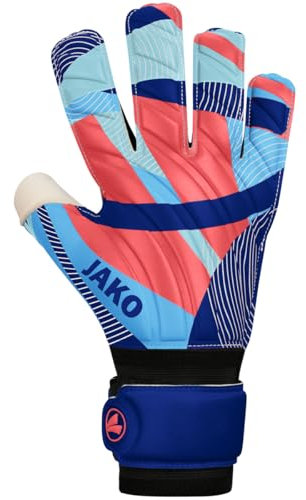 JAKO Unisex Torwart-Handschuhe River Basic RC, Navy/SkyBlue/Coral, 8