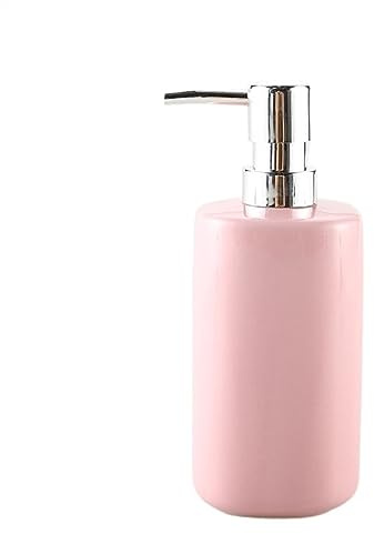 GZSLKSCD Flüssigseifenspender, Rosa Seifenspender für Lotion, Shampoo, Flüssigseife, Keramik-Seifenpumpflasche mit Pumpe für Badezimmer, Küche, Hotel (480 ml/16,23 oz) Seifenspender