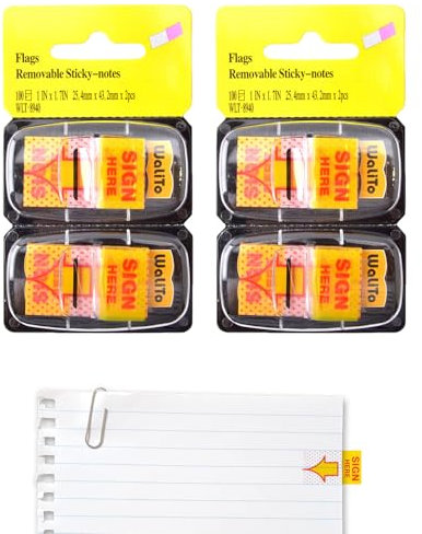 Sign Here Stickers 200pcs Post It Notes Tabs Sign Here Tabs Arrow Sticky Notes Page Markers for Reminder Documents, Notebooks, Home Office, School Supplies