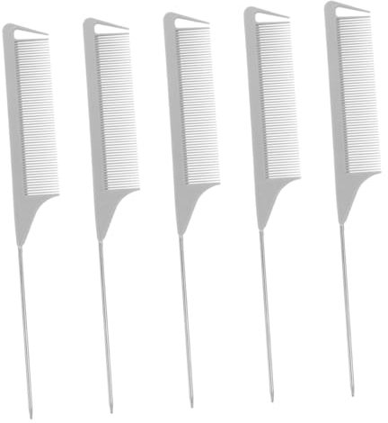 DEARMAMY Set Di 5 Pettini in Carbonio Per Lo Styling La Cotonatura E La Spazzola Per Da Donna Per La Riga Dei