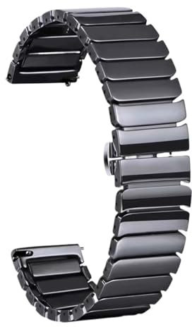 CKAKZTPTEV Cinturino in ceramica a sgancio rapido for uomo e donna, compatibile con smartwatch e orologi al quarzo(Black 2,20mm)