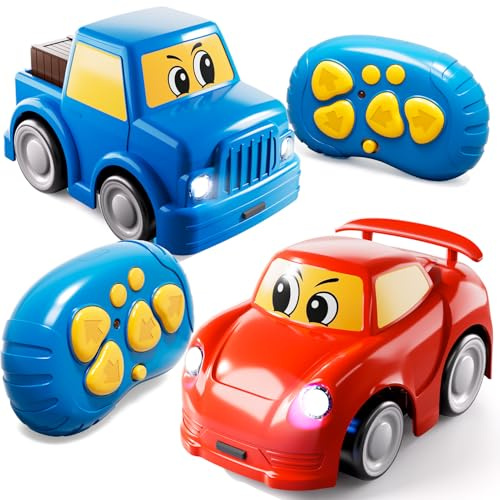 KukuFun Ferngesteuerte RC Autos 2,4GHz 2 Stück für Kinder 2–6 Jahre