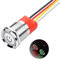 SinLoon Interruptor táctil de 19 mm con LED de 0,74 pulgadas, CC 6 V a 36 V, IP67, resistente al agua, botón táctil de metal para orificio de 3/4 pulgadas