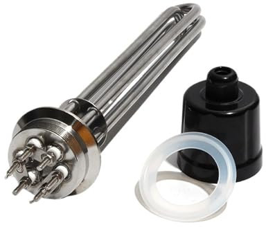 Heizelement, Kompatibel Mit LUJINXUN, 2 Zoll Tri-Clamp-Rohrheizelement, 64 Mm Flansch, 3 KW, 4,5 KW, SUS304 For Moonshine(Gold,220V_3KW 190MML)