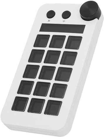 VBESTLIFE Stream Controller, 15 Makroschlüssel, die für das Auslösen von Aktionen in Apps, Studio Controller mit Verknüpfungen Anpassbar Sind, Anpassbar Sind (WHITE)