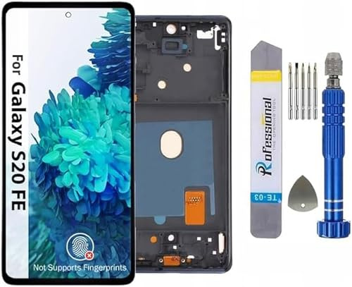 It'Go Full INCELL Display für Samsung S20 FE / S20 FE 5G G780 G781 LCD Bildschirm Ersatz Touchscreen mit Werkzeug Blau mit Rahmen Hohe Qualität(Ohne Fingerabdruckerkennung)
