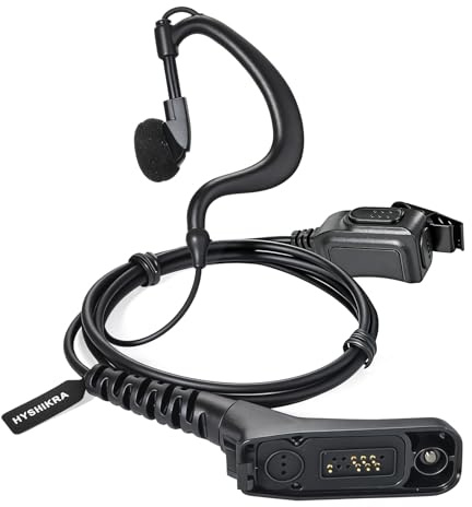 HYSHIKRA Oreillette avec Micro Casque multibroches Compatible avec Motorola DP3400 DP4400 DP4800 DGP4150 XiR-P8200 Xpr-6300 Radio bidirectionnelle (Forme de G, 1)