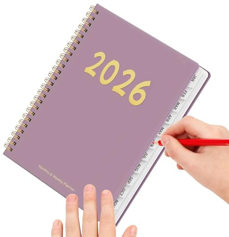 Kalender 2026 - Planer 2026 21 cm, Ganzjahresorganisation | Tageskalender aus Papier einfacher Planer, Notizbuch zum Organisieren von Aufgaben, Zielsetzungen, br
