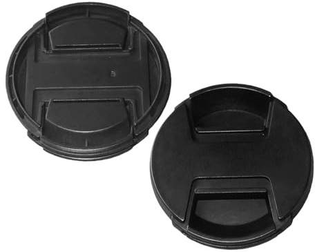 2Pcs 49mm Camera Lens Cap Secure Inner Locking Mechanism Without Label Anti Loss Thin ABS Rubber Composite Nonslip Lens Guard