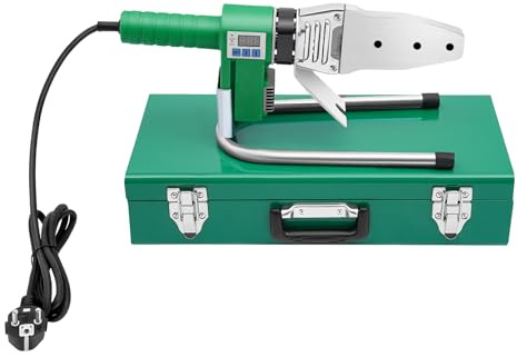 Macchina Per Saldare Tubi Acqua, Polifusore Professionale 1500W, Precisione Temperatura, 3 Teste 20/25/32mm, Schermo LED Chiaro, Per PPR PE PP HDPE, Impianti Idraulici Casa Cantiere, 220V Europea