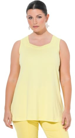 Ulla Popken Damen Strick-Top zitronengelb 46+