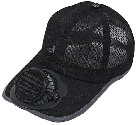 Cap with Rechargeable Fan, 1000 mAh Solar Charging USB 3 Speeds – Rechargeable Baseball Cap with Fan, for Outdoor Sports,
