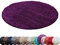 HomebyHome Teppich Rund Hochflor 120 cm Rund - Shaggy Runder Teppich Wohnzimmer Violett Extra Weich und Flauschig - Waschbarer Langflor Teppiche für Schlafzimmer, Küche, Flur - Carpet, Halı, Kilim