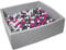 Velinda Piscine a balles pour Enfant, Dimensions:120x120 cm, Aire de Jeu + 600 balles (Couleurs des balles: Blanc, Rose, Gris)