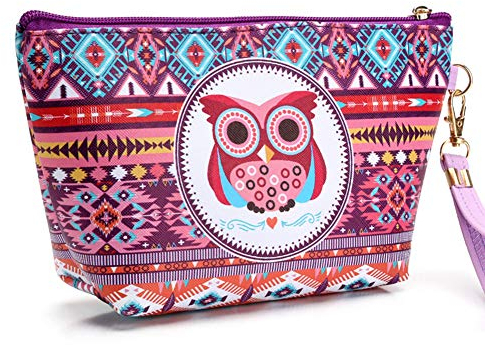 Cartoon Eule Kosmetiktasche Reise Make-Up Tasche Mädchen Tragbare Schminktasche Kleine Make-up Clutch Bag Kulturbeutel Tasche Reiseveranstalter Reißverschluss Handtasche,Eule