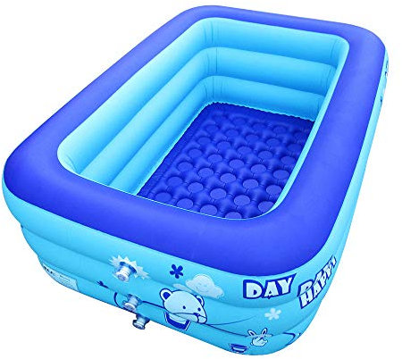 ECOiNVA Piscinas Hinchables Bañeras de Baño Jacuzzis de Jardín Piscinas portátiles de Viaje con inflador de Bomba de Aire eléctrico (XXL)