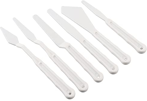 6Pcs Oil Painting Mixing Scraper Versatile Plastic Palette Art Pigment Spatulas for Mixing Paints Thick Paint Applications