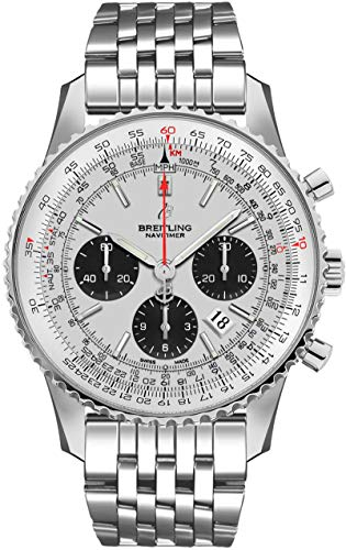 Breitling Herren Chronograph Navitimer 1 B01 Automatik 43 mm Edelstahl Silber AB0121211G1A1