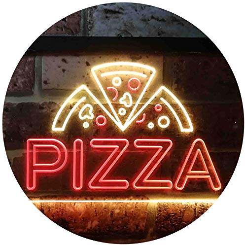 ADVPRO Pizza Shop Open Dual Color LED Enseigne Lumineuse Neon Sign Rouge et Jaune 400 x 300mm st6s43-i3564-ry