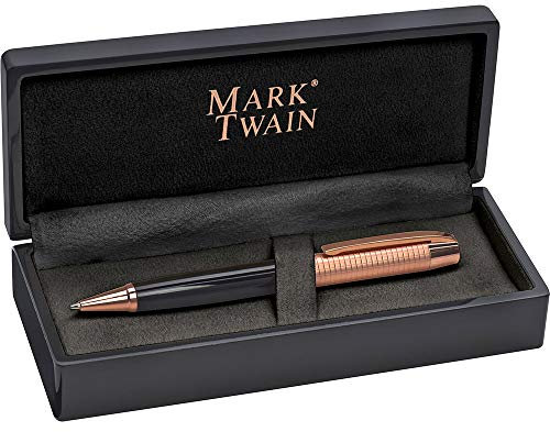 Personalised Rose Gold Pen In Black Wooden Box Pen Can Be Engraved - Enter Your Custom Text