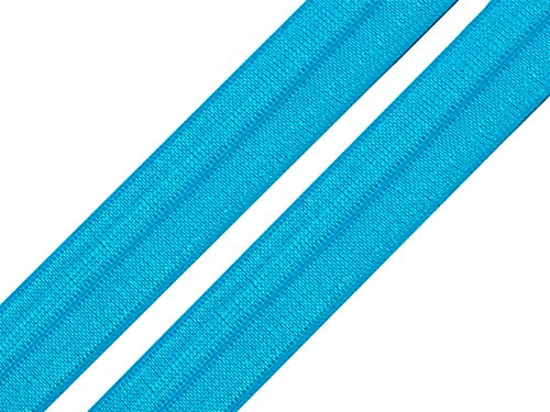 maDDma 1m Falzgummi 20mm Faltgummi elastisches Einfassband Schrägband Saumband Farbwahl, Farbe:aquablau