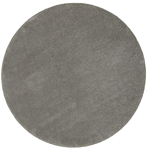 Mia's Teppiche Emma Wohnzimmer Teppich, Kurzflor, 120 cm rund, Grau