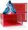 BITUXX LEX21 Schuhbox Stapelbar Aufbewahrungsbox Kunststoffbox Schuhkasten Schuhkarton Schuhorganizer bis Gr.47 (Rot, 3er Set)