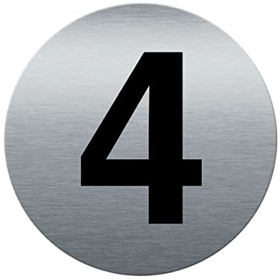 AUA SIGNALETIQUE - Plaque de porte Aluminium brossé imprimé AluSign Ø 85 mm - épaisseur. 3 mm - Double Face adhésif au dos (4)