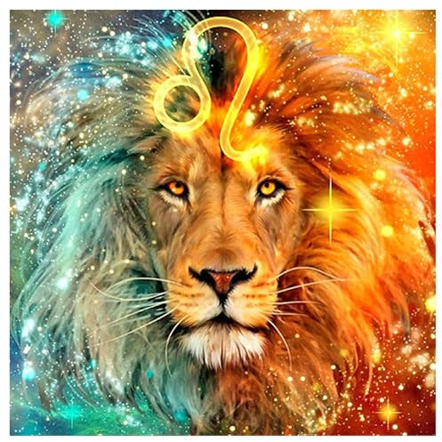 Peinture diamant 5D à faire soi-même carrée carree lion 40x40cm broderie diamant animaux toile roi lion point de croix peinture par numéro tableau perle diamant kit de bricolage adultes et enfants