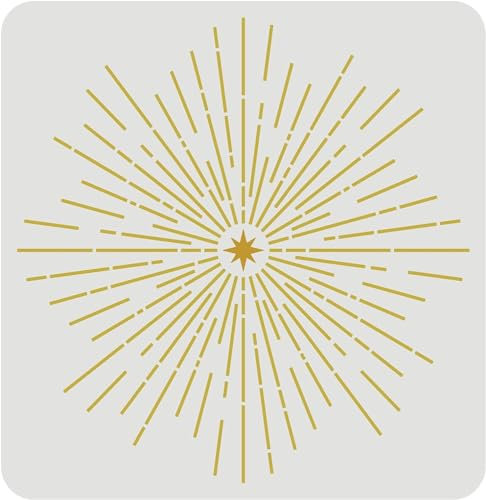 FINGERINSPIRE Starburst Pochoirs 30x30cm Étoiles Brillantes Peinture Pochoirs Étoiles en Plastique et Motif de Lumière Pochoirs Resuable Star Crafts DIY Home Decor Pochoir pour Peinture