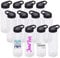 24 oz Clear Water Bottles with Straw, 12 Pack Bulk Reusable Sports Water Bottle with Handle, Wide Mouth & Portable for Travel Gym Cycling Hiking Camping, for Personalized DIY Teacher Nurse Gift