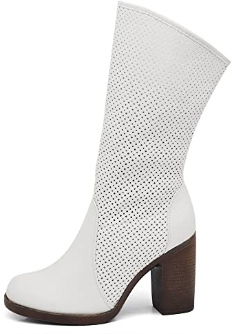 IF Fashion Scarpe da Donna Stivali Primaverili Estivi Camperos Polpaccio MP315-3 bianco N.39